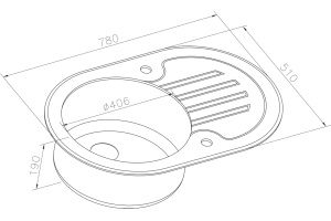 Мойка кухонная Zorg Glass GL-7851-OV-WHITE-GRAFIT графит - 2