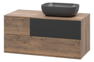 Тумба под раковину Misty Коломбо 100 правая темное дерево - черный