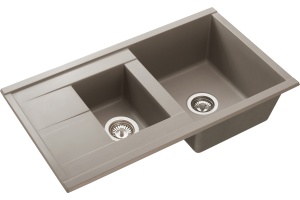 Мойка кухонная AQUATON Делия 87 серый шелк - 2