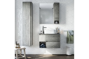 Мебель для ванной STWORKI Карлстад 75 дуб рошелье, монте тиберио, с отверстием для смесителя в столешнице