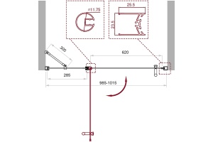 Душевая дверь BelBagno Uno 100 хром (UNO-B-12-30+70-C-Cr) - 3