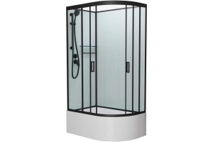 Душевая кабина Frank 120х80 черная левая стекло матовое