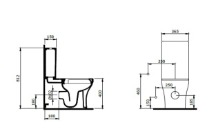4.XX000.20 Priority/Infinity 2 Бачок для унитаза, механизм слива Geberit 3/6 л, белый (301927) - 2