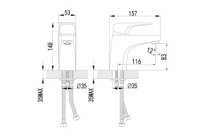 Смеситель для раковины Lemark Shift хром (LM4306C) - 2
