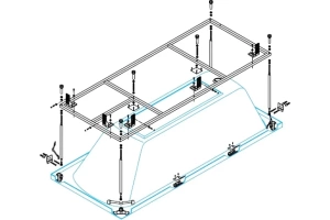 Металлический каркас для акриловой ванны (PLANE-200-90-MF-R) - 2