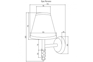 Бра Boheme Murano хром с белым абажуром - 2