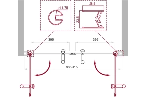 Душевая дверь BelBagno Uno 90 стекло прозрачное (UNO-B-2-90-C-Cr) - 2