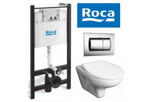 Комплект Roca Mateo 893100010 подвесной унитаз + инсталляция + кнопка