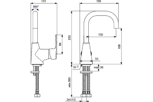Смеситель для раковины Vidima Uno хром (BA235AA) - 2
