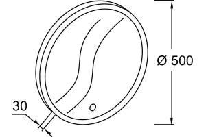 EB1426-NF Зеркало круглое , светодиод.подсветка , выключатель, 50 см (замена EB1450-NF) - 2