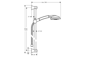 Душевой гарнитур 27843090 HG Raindance Classic 100 AIR 3jet/Unica'Classic 65 см душевой гарнитур (хром/золото) - 2