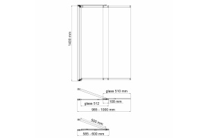 Шторка на ванну Wasserkraft Main 100х140 профиль хром стекло прозрачное - 2