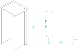 Душевая перегородка RGW Walk In WA-002B 100х195 профиль черный стекло прозрачное - 3