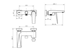 Смеситель для ванны с душевым гарнитуром Boheme Venturo черный - 3