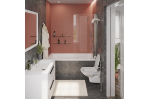 Шторка на ванну STWORKI Стокгольм GV-861 MT 90х150 см, профиль хром матовый - 3