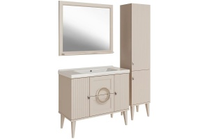 Шкаф-пенал для ванной ASB-Woodline Федерика 40 тирамису софт - 3