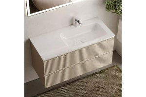 Тумба под раковину Sancos Snob R правая 99х44 бежевая - 2