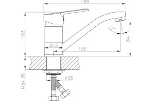 Смеситель Orange Prim для раковины M42-011cr - 2
