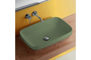 Раковина встраиваемая/накладная Kerasan Tribeca 60 зеленый матовый (514311) - 2
