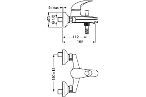 Смеситель Vidima Орион BA004AA для ванны с душем - 2
