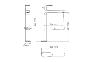 Смеситель для раковины WasserKRAFT Havel золото матовый - 3