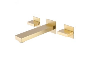 Смеситель для раковины встраиваемый Abber Daheim золото матовое