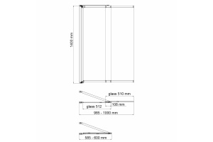 Шторка на ванну Wasserkraft Main 100х140 профиль хром стекло прозрачное - 3