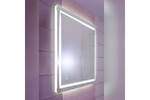 Зеркало Бриклаер Эстель-2 100 с подсветкой, с часами, сенсор на корпусе - 3