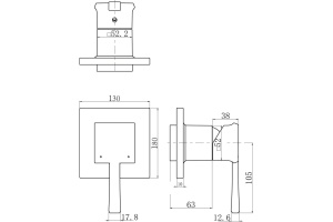 Смеситель BelBagno Mille MIL BDM CRM с внутренней частью, для душа - 2