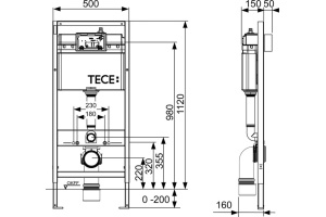 Инсталляция для унитаза TECE now 9400413 кнопка белая глянцевая - 3