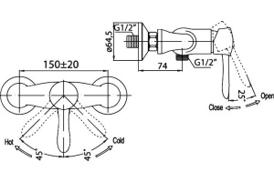 Смеситель BelBagno Oglio OGL ESDM CRM для душа - 2
