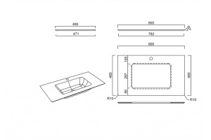 Столешница Kerama Marazzi PL3.SG570002R\80 Парнас 80 из керамогранита с отверстием под смеситель пепельная - 2