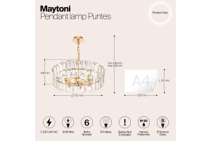 Подвесная люстра Maytoni Puntes MOD043PL-06G - 2