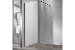 Душевая перегородка Vincea Walk-In 90х200 вороненая сталь стекло прозрачное