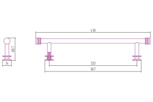 Полка прямая ПОЛКА прямая (L - 370 мм) н/ж для ДР 