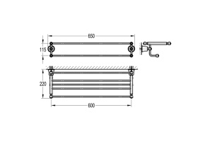 Swedbe Terracotta Art Полотенцедержатель с полкой 2536 - 2