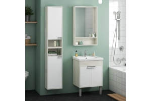 Комплект мебели Aquaton Флай 60 белый-светлое дерево