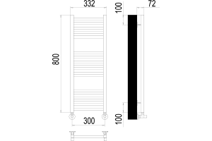Водяной полотенцесушитель Terminus Аврора П16 300х800 Хром - 3