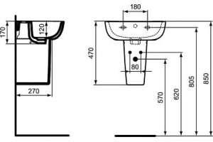 Полупьедестал для раковины Ideal Standard Esedra Guest белый  - 3