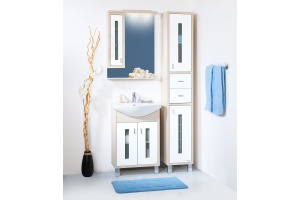 Зеркало-шкаф Бриклаер Бали 62 светлая лиственница, белый глянец, L - 2