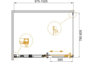 Душевой уголок Cezares Duet Soft AH 1 100/80 C Cr L - 3