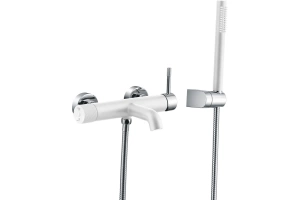 Смеситель для ванны Boheme Uno белый, хром (463-WCR)