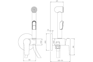 Гигиенический душ Rossinka W W25-51 со смесителем - 2