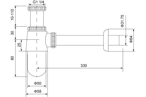 Сифон для раковины Timo 960/00L хром - 2