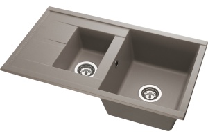 Мойка кухонная AQUATON Делия 87 серый шелк - 3
