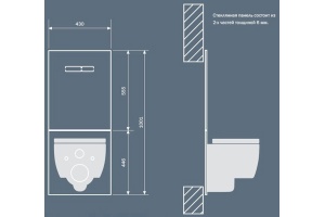 Декоративная панель TECE TECElux 9650107 для Duravit Senso Wash и Villeroy & Boch ViClean L - 3