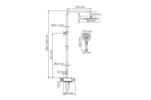 Душевая система WasserKraft 30 с термостатом хром - 3
