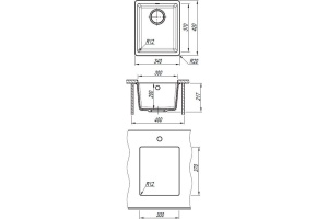 Мойка кухонная Florentina Вега 300 антрацит - 2