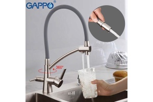 Смеситель для кухни Gappo серый