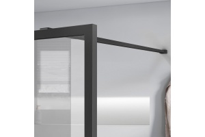 Душевая перегородка Vincea Walk-In 90х200 профиль темный хром стекло рифленое  - 2